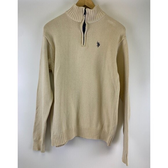 Polo Ralph Lauren Other - BOGO US Polo Assn Cotton Sweater Quarter Zip Pullover Cream Ivory Knit  Mens XL